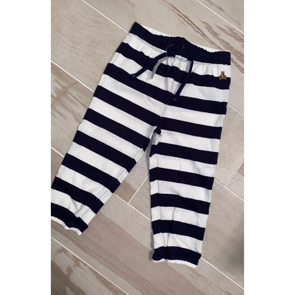 NEW Vintage Baby Gap Boys Chambray Hoodie Jacket & Striped Pants 18-24 Months